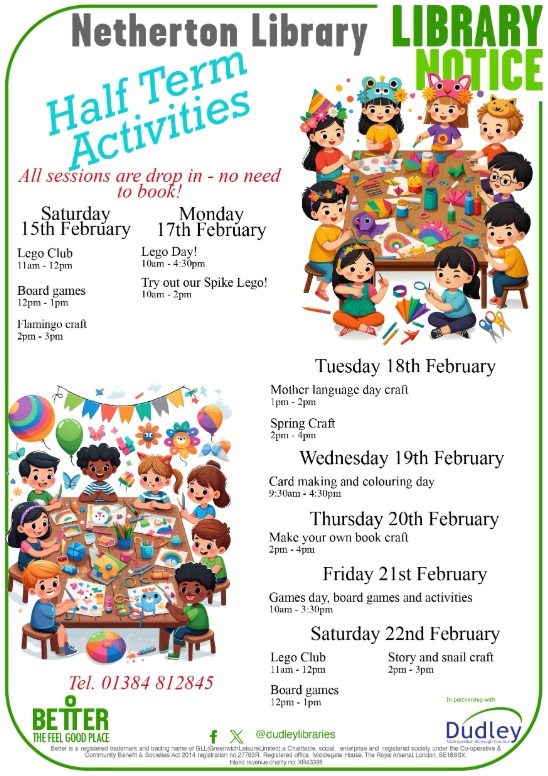 Netherton Library - Children's Half Term Activities